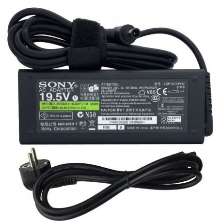 D'ORIGINE 90W Sony Vaio VPCZ128GX VPCZ1290X AC Power Adapter Chargeur